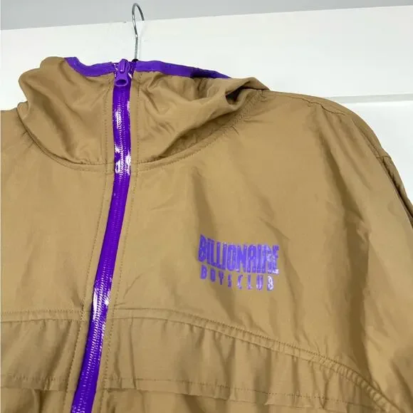 Billionaire Boys Club Lightweight Hooded Brown Windbreaker Jacket Size Large NWT